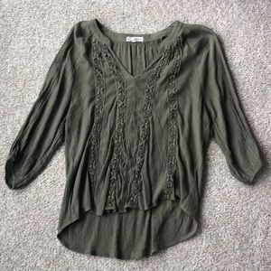 About A Girl olive green blouse